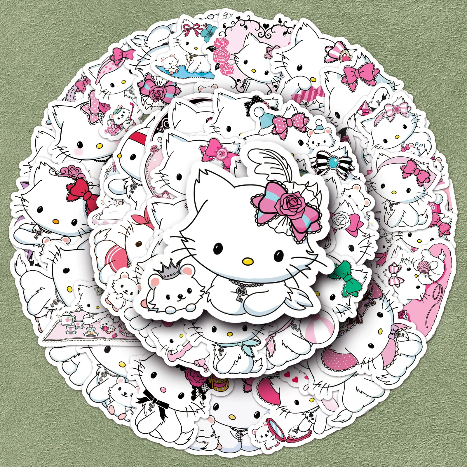 50 штук стикеров Sanrio Charmmy Kitty, милый справочник, чехол для мобильного телефона, канцелярские товары, набор для DIY стикеров оптом