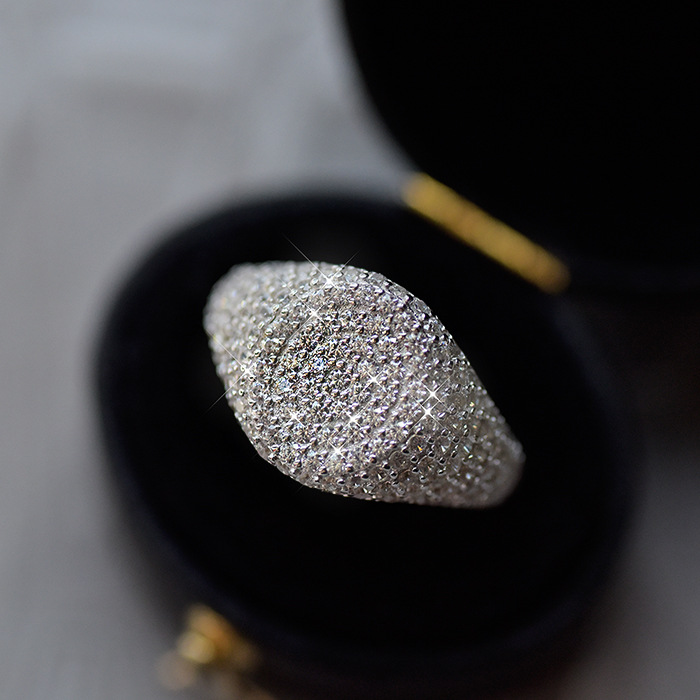10g Weight Zircon Inlay Material Rings Classification 1 Piece Quantity Holiday, Tea Party Occasion 925 Sterling Silver Material Solid Color Pattern Women'S Gender Plating, Inlay Design Glam Style 925 Sterling Silver Zircon Solid Color Rings 3
