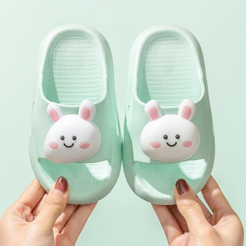 Zapatillas infantiles de dibujos animados para niñas oso baño antideslizante suave fondo integrado interior hogar niños verano zapatillas frescas