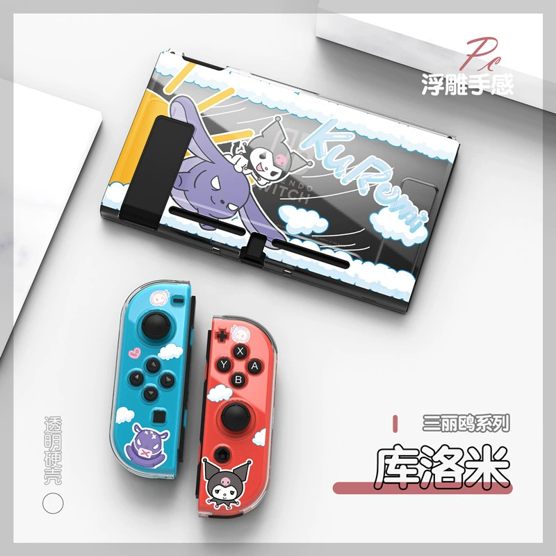 Защитный кейс для Nintendo Switch OLED, прозрачный PC твердый корпус, раскладная подставка, серия милых существ, защита NS