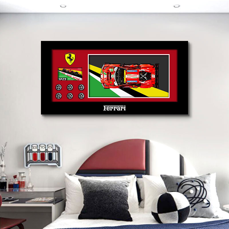 Compatible con bloques de construcción, marco de fotos de coche en la pared, creativo transfronterizo, sofá tridimensional, fondo de pared, pintura decorativa, coche famoso 911