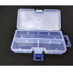 Thickened small size 8-grid empty box rectangular transparent plastic box jewelry stone hardware tools accessories empty box with rubber band