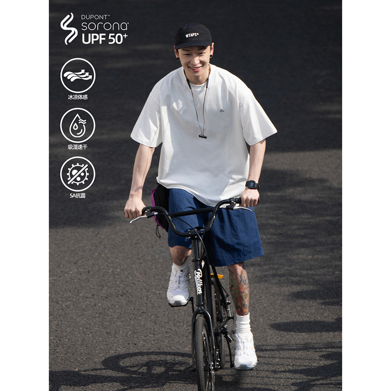 2026 New Model Solona Quick-Drying Sun-Protective Cool-Feeling Sports Casual Solid Color Loose Short-Sleeve T-Shirt for Men and Women Trendy