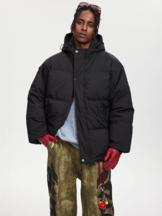 Tide de luz nacional tres prevención de 90 blanco chaqueta corta encapuchada hombre y mujer invierno frío pareja abrigo cálido