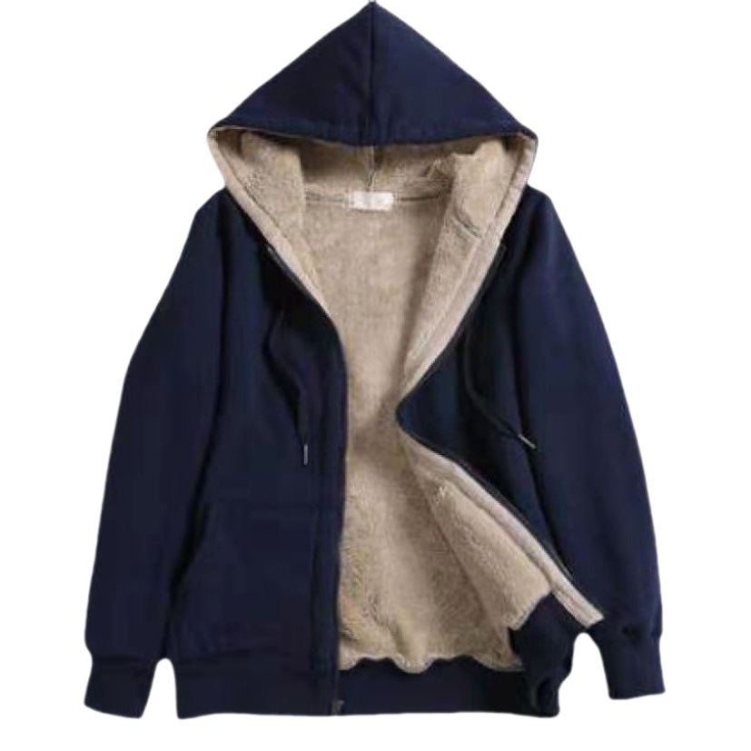 European and American women's clothing Amazon 2023 Winter lambskin hooded loose sweater women's plush coat cross-border spot