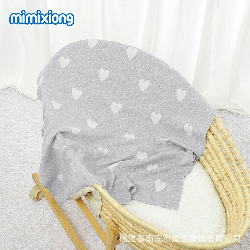 Ins Hot Cross-Border Новый Хлопковый вязаный чехол Love Baby Одеяло Детское одеяло с кондиционером Игровой ковер