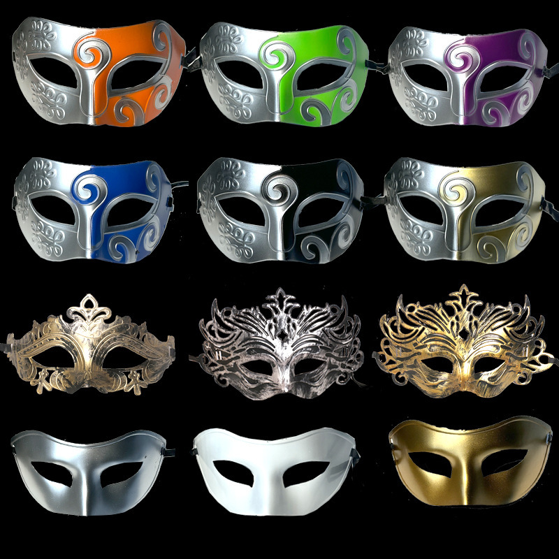 Cross-Border Halloween Baron Prince Half Face Mask Female Adult Retro Prom Party Children Retro Evening Party Mask