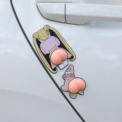 車のドアの端の衝突防止バーのドアのミラーの擦り傷防止保護バーのアニメのかわいいお尻の装飾シール