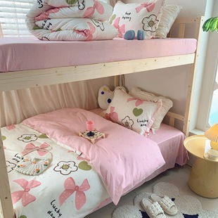 Cotton student dormitory three-piece set 100 cotton quilt cover sheets upper and lower bunk unit bedroom bedding wholesale