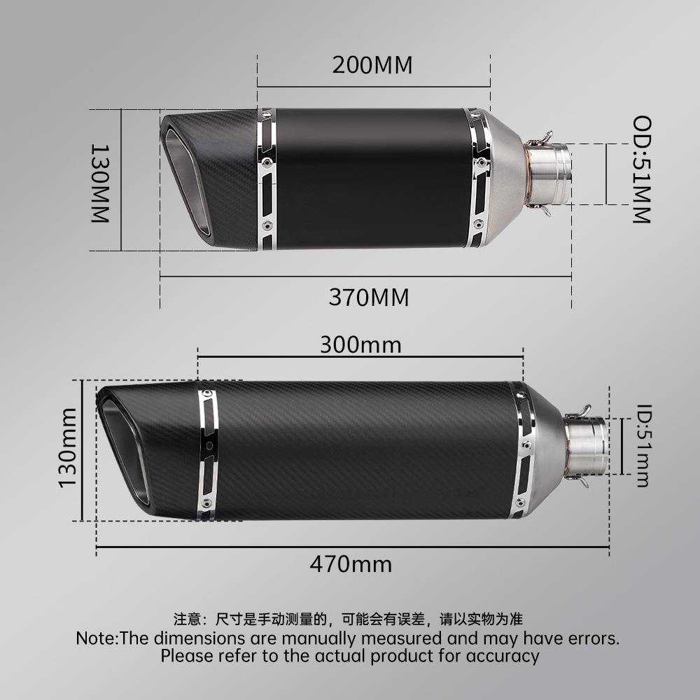 Motorcycle Racing-Style Street Exhaust Pipe Large Roman Tail Section Cbr650 Mt09 Race 800 Rc390