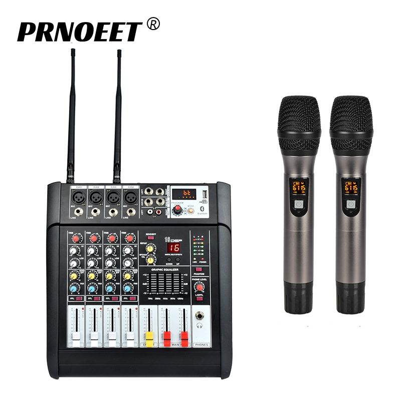 专业调音台带功放大功率舞台演出婚庆蓝牙混响均衡效果话筒一体机