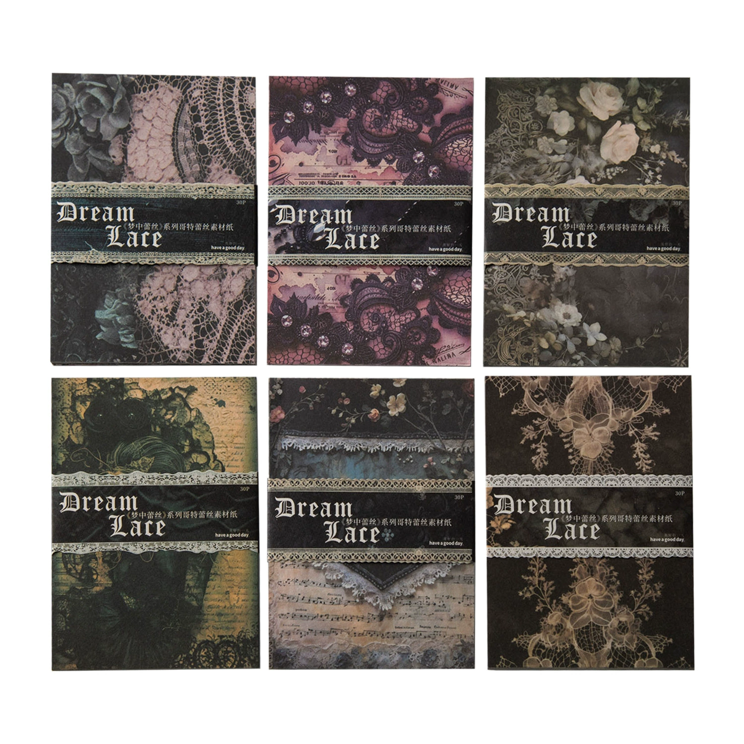 Good day material paper Dream lace series Gothic lace theme handbook material 30 pictures 6 models