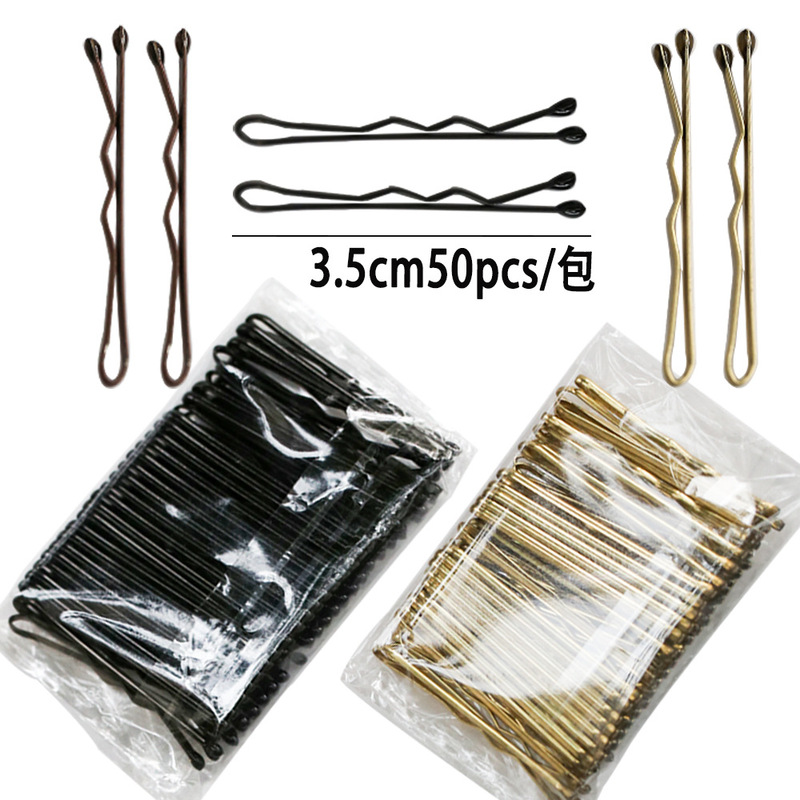 50 PCs 3.5 mini hair clip hot selling hairpin wave broken hair hairpin hair clip bag steel