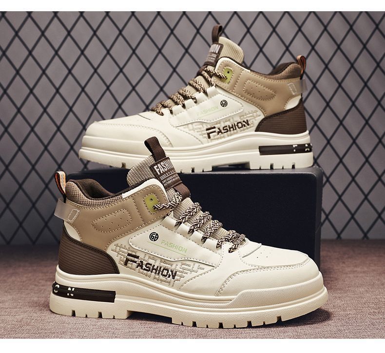 Men's High Top Running Shoes Thick Sole Height Increasing Sneakers_voghion.com