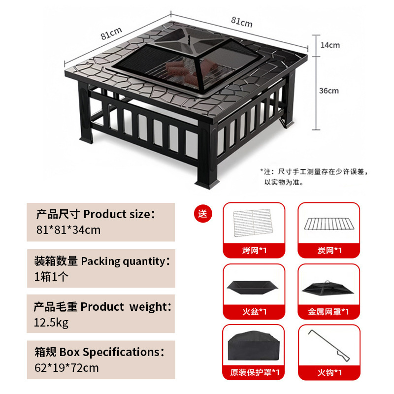 Parrilla de barbacoa al aire libre parrilla de barbacoa hogar horno de leña horno de calefacción patio horno de cocina horno de cocina de té conjunto mesa de fuego de carbón