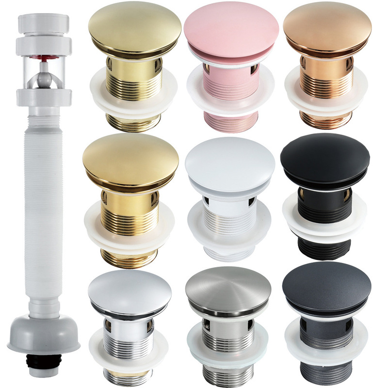 HIDEEP bathroom basin sink bounce with overflow drain toilet faucet accessories