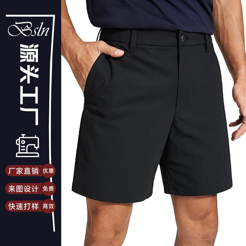 Cross-Border European and American Custom-Made Men's Comfortable Golf Elastic Lightweight Wrinkle-Free Casual Shorts with Pockets Cross-Border European and American Custom-Made Men's Comfortable Golf Elastic Lightweight Wrinkle-Free Casual Shorts with Pockets