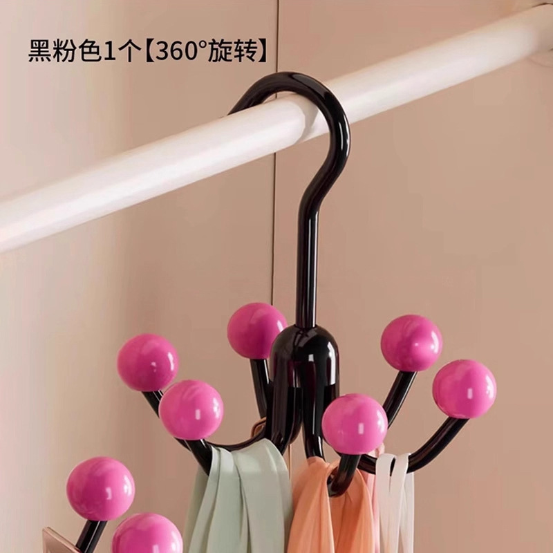 多巴胺旋转六爪挂钩挂帽子收纳神器门后衣柜吊带毛巾包包展示置物|undefined