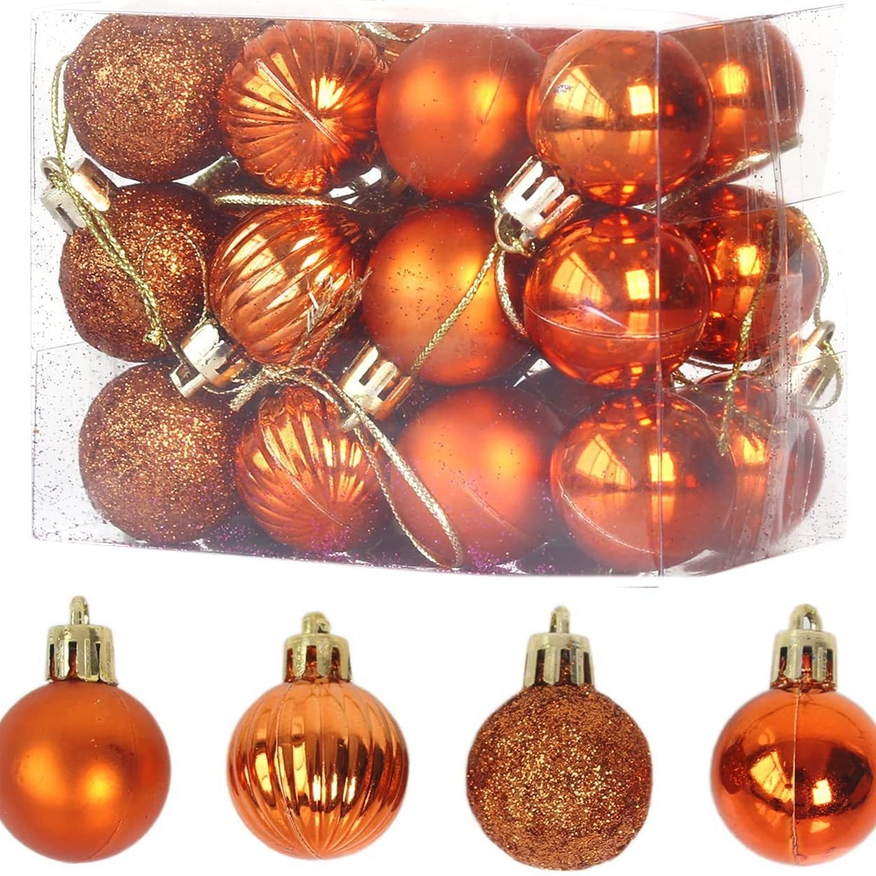 Bola de Navidad 24 piezas traje de plástico BOLA DE Navidad colgante adorno traje árbol de Navidad decoración colorida bola árbol de Navidad colgante ornamento