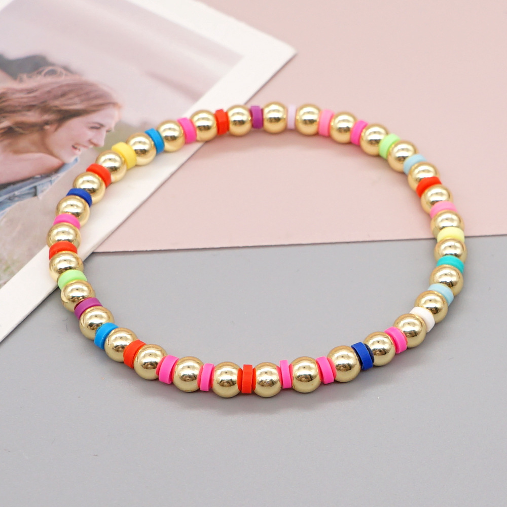 Fashion Round Soft Clay Beaded Women's Bracelets 1 Piece display picture 2
