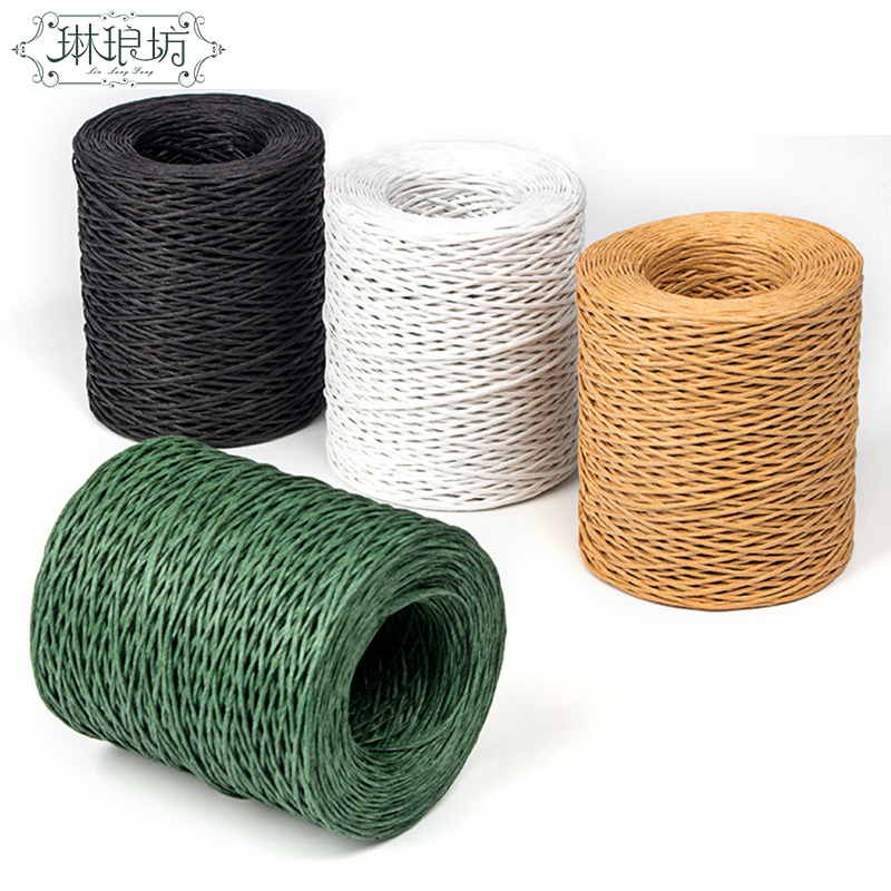 Cuerda de papel de alambre de hierro floral 2mm cuerda delgada multicolor flor vinculante material de bricolaje hecho a mano Alambre de amarre de metal 200 m