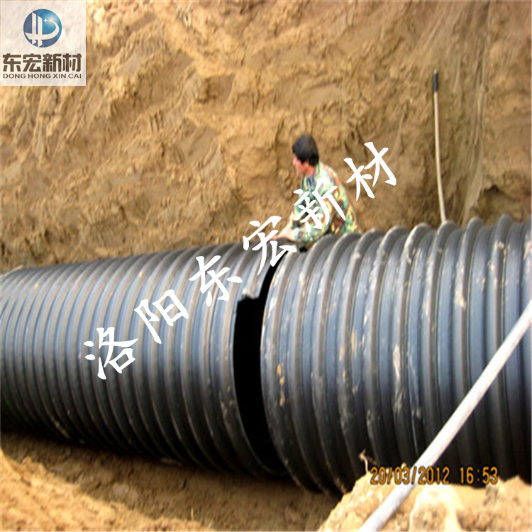 塔城克拉玛依hdpe钢带增强螺旋波纹管，增强型hdpe钢带波纹管