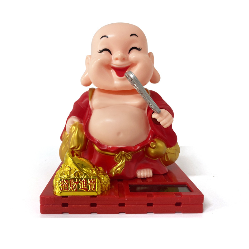 Celebridad en línea solar nacional de moda muñeca coche decoración transfronteriza coche creativo Maitreya Buda decoración de oficina al por mayor