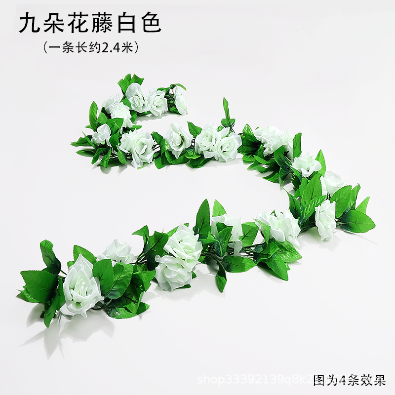 Boda flor artificial Rosa ratán flor artificial cama cabeza flor pared colgante hogar Decoración de la boda vid al por mayor