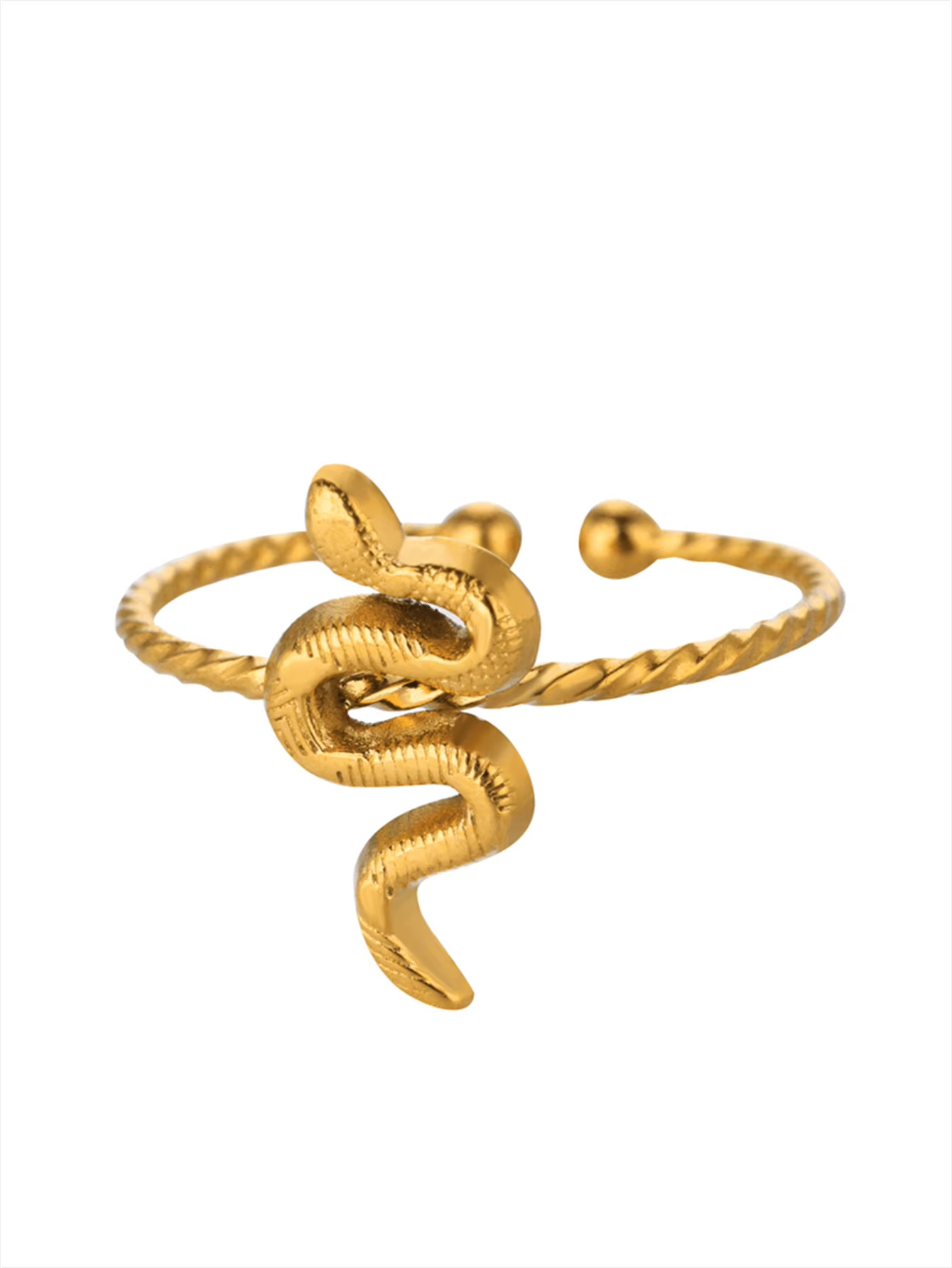 6g Weight 0.03µm Gold Plating Thickness PVD Coated Gold Plating Process 18K Real Gold Plated Plating Material Zircon Inlay Material Open Rings Classification 1 Piece Quantity Daily Occasion 304 Stainless Steel Material Snake Pattern All Seasons Season Unisex Gender Glam, Hip-Hop, Exaggerated Style Plating, Hypoallergenic Craft Glam Hip-Hop Exaggerated Snake 304 Stainless Steel Copper Plating Unisex Open Rings 22