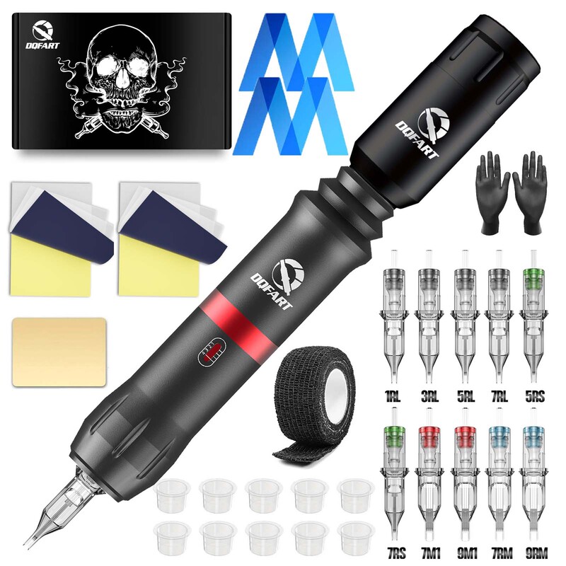 Cross-border hot DQFART wireless tattoo suit rocket V6 tattoo machine rocket battery tattoo integrated needle cartridge