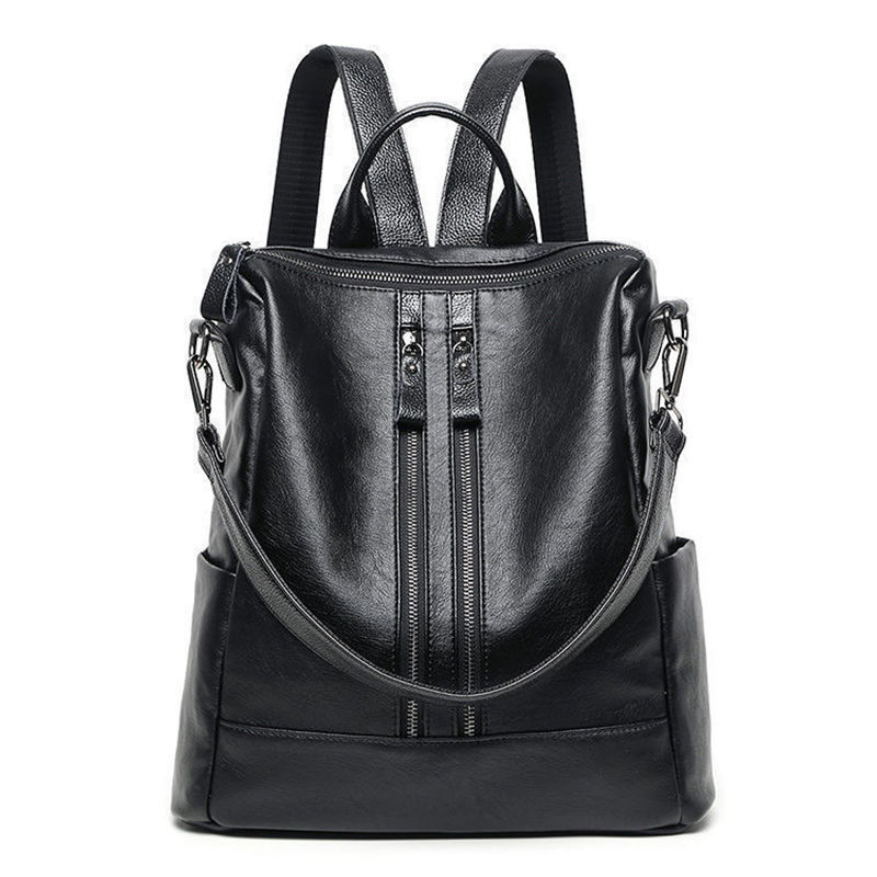 ¡En stock! Mochila para mujer con envío directo 2025, nueva mochila de moda coreana de cuero PU, mochila de maternidad.