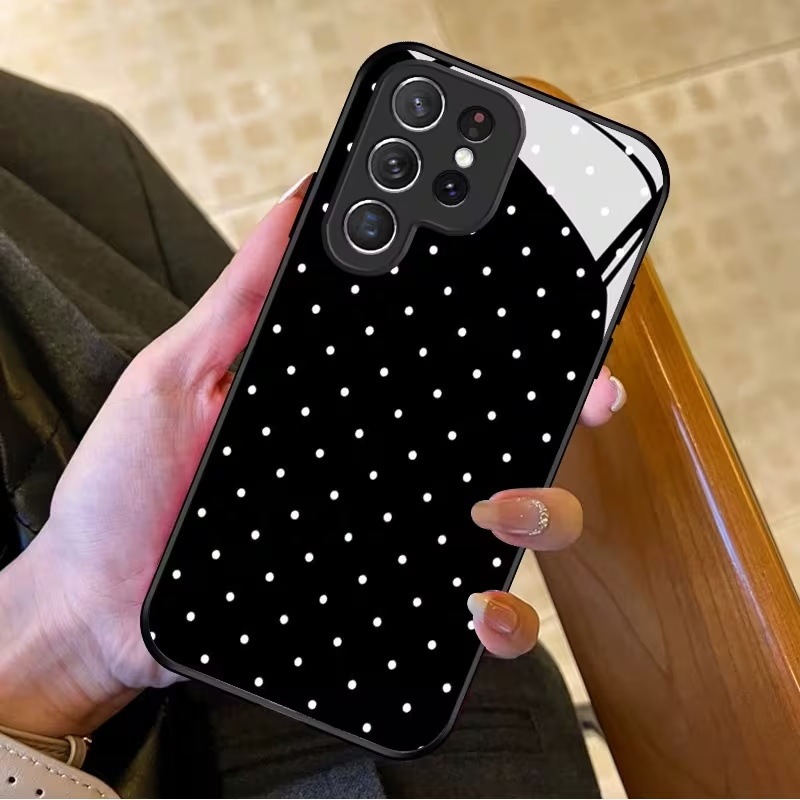 French Retro Black and White Polka Dot Samsung S25Ultra Mobile Phone Case Samsungs22+ Light Luxury Anti-Fall Protective Cover French Retro Black and White Polka Dot Samsung S25Ultra Mobile Phone Case Samsungs22+ Light Luxury Anti-Fall Protective Cover