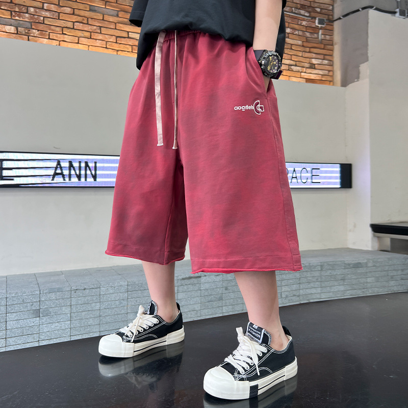 Pojkars röda five division shorts sommarbyxor för barn_voghion.com