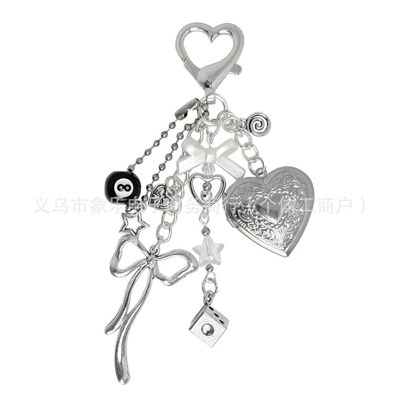 2026 New Fashion European and American Versatile Street Gothic Spicy Girl Sweet Cool Alloy Heart-Shaped Frame Bag Pendant Keychain Wholesale 2026 New Fashion European and American Versatile Street Gothic Spicy Girl Sweet Cool Alloy Heart-Shaped Frame Bag Pendant Keychain Wholesale