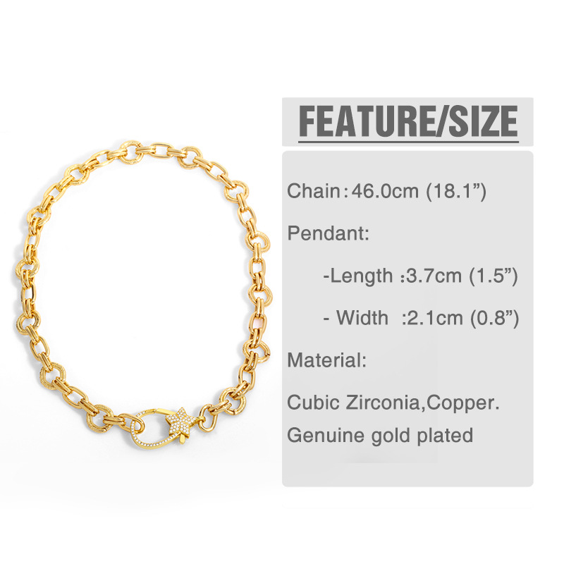 fashion exaggerated punk hip-hop necklace