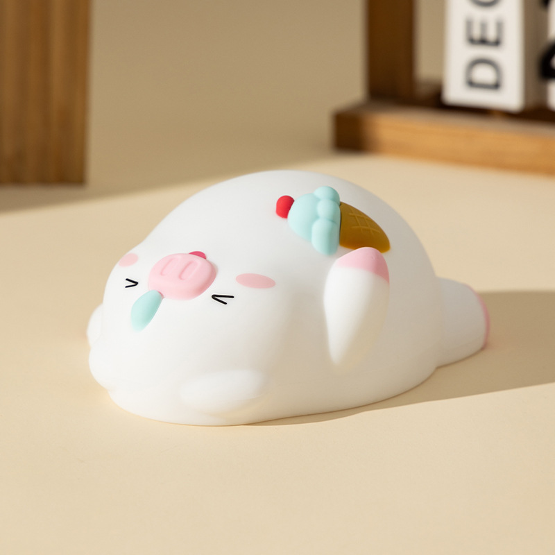 【越境】活力花鴨ランプ 子供用シリコンパッティングライト ナイトライト LED寝室用かわいいナイトライト ベッドサイドランプ|undefined