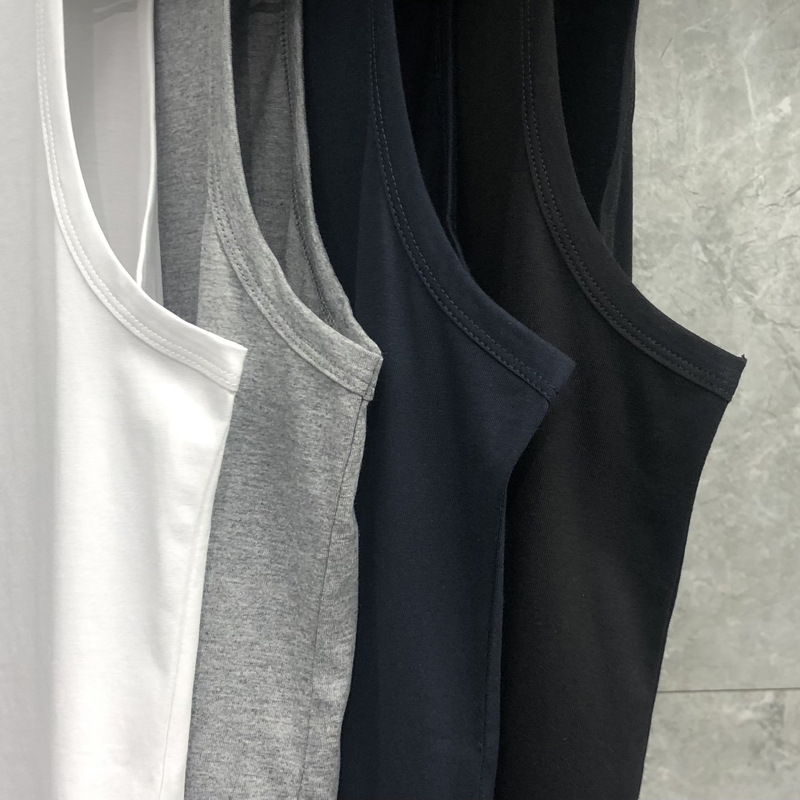 Dongguan Brand Factory Direct Marketing tb Sleeveless Vest Men's Sports Summer Fitness Outer Wear Top Loose Trendy Brand T-shirt