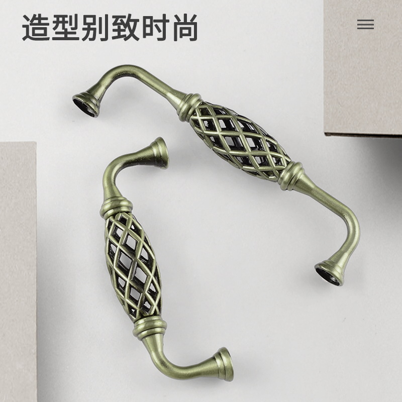 De estilo europeo de la jaula del Pájaro de mango antiguo de aleación de zinc manija de los muebles del cajón del armario del Gabinete de la manija