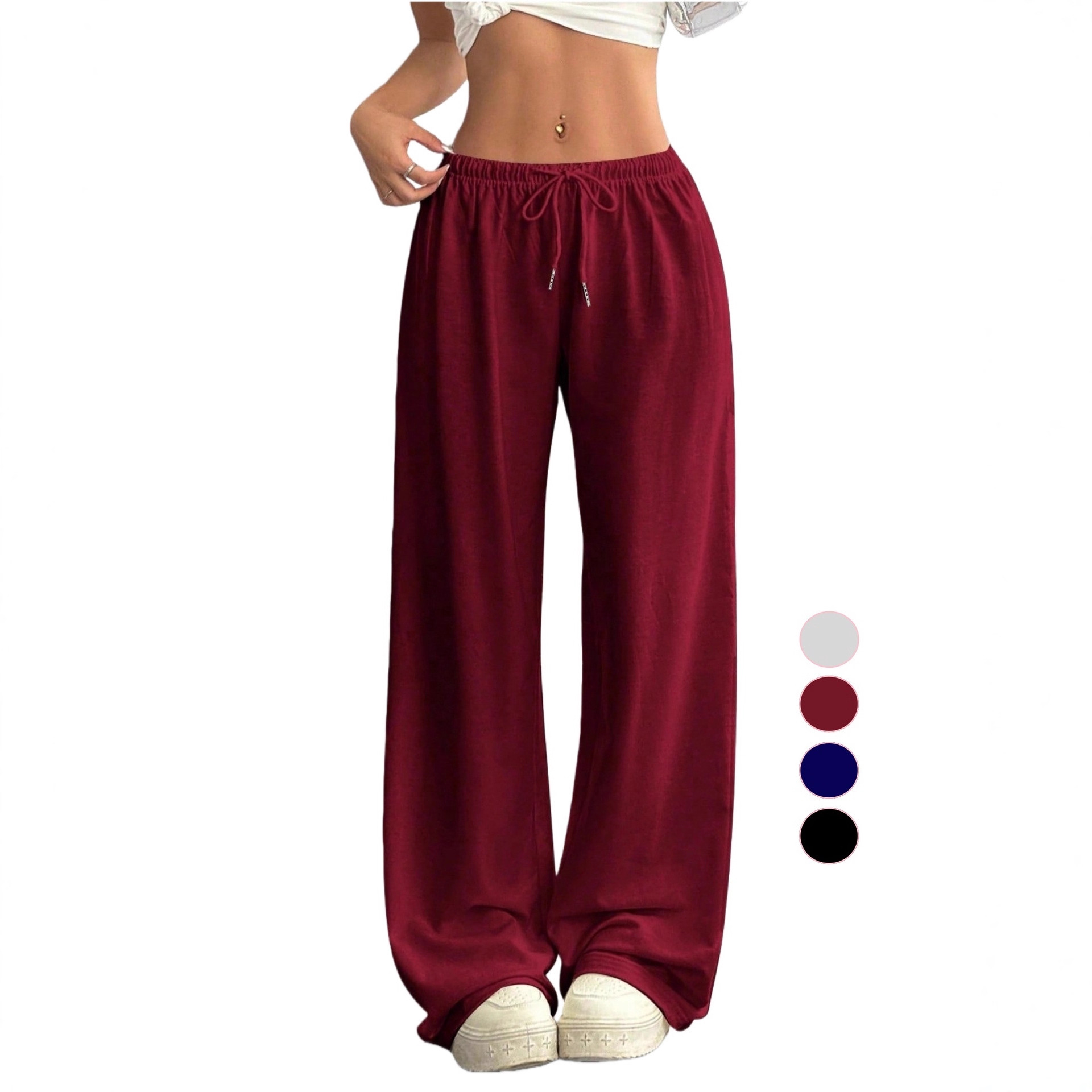 Cross-Border European and American Women's Clothing, Loose Casual Drawstring Sports Wide-Leg Yoga Pants, Bell-Bottom Pants, Cross-Border Popular Boutique Women's Clothing