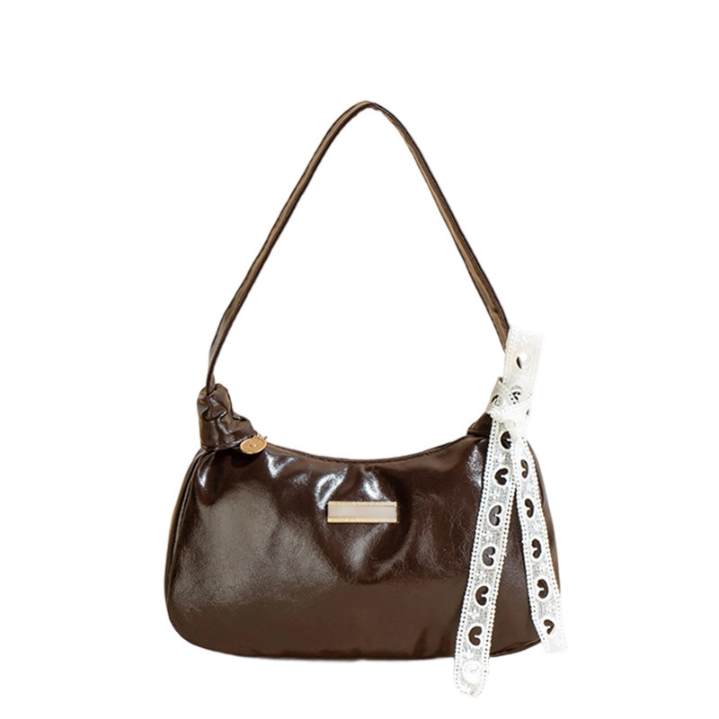 Bolso de cuero PU suave de cuero de aceite 2025 nueva moda universal bolso de moda de mujer bolso de brazo portátil pequeño