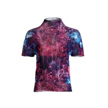 印花短袖上衣女2025夏季新款专柜同款质感气质修身显瘦套头t恤衫