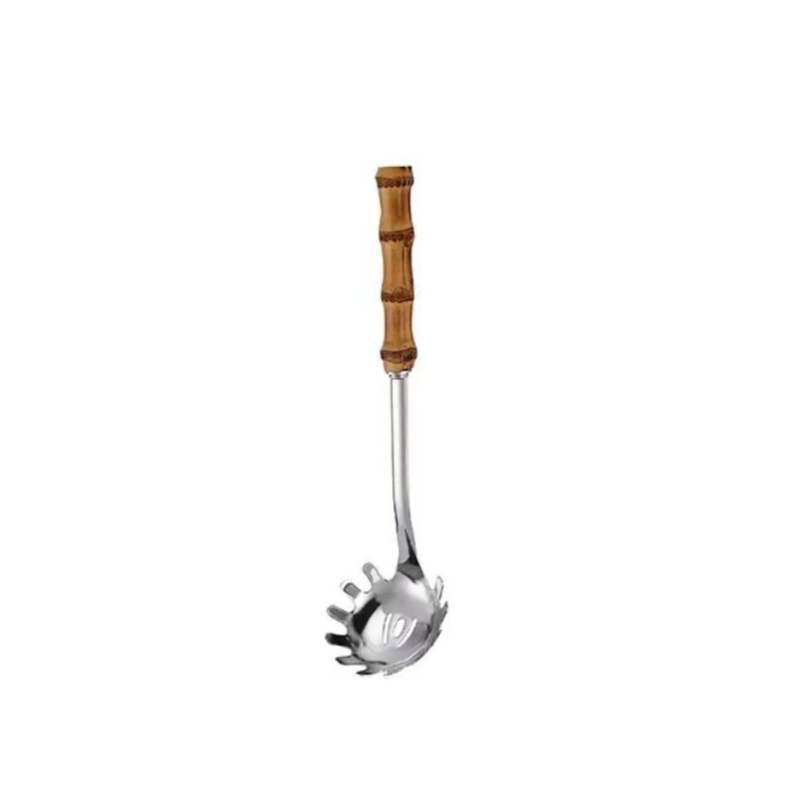 Cuchillo de bambú transfronterizo 304 Cuchillo, tenedor, mango de bambú natural, cuchara, tenedor, bistec, juego de tenedor, vajilla de acero inoxidable image 14
