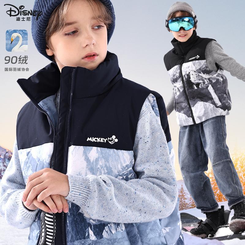 Boys' down vest, new autumn and winter style, lightweight inner lining, thickened duck down warm vest for children's clothing
