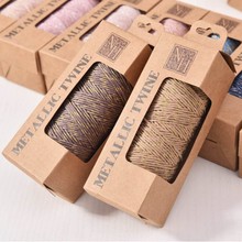 跨境同款 1毫米 金银丝大麻蜡线 hemp cord麻蜡线手工麻绳汉麻DIY