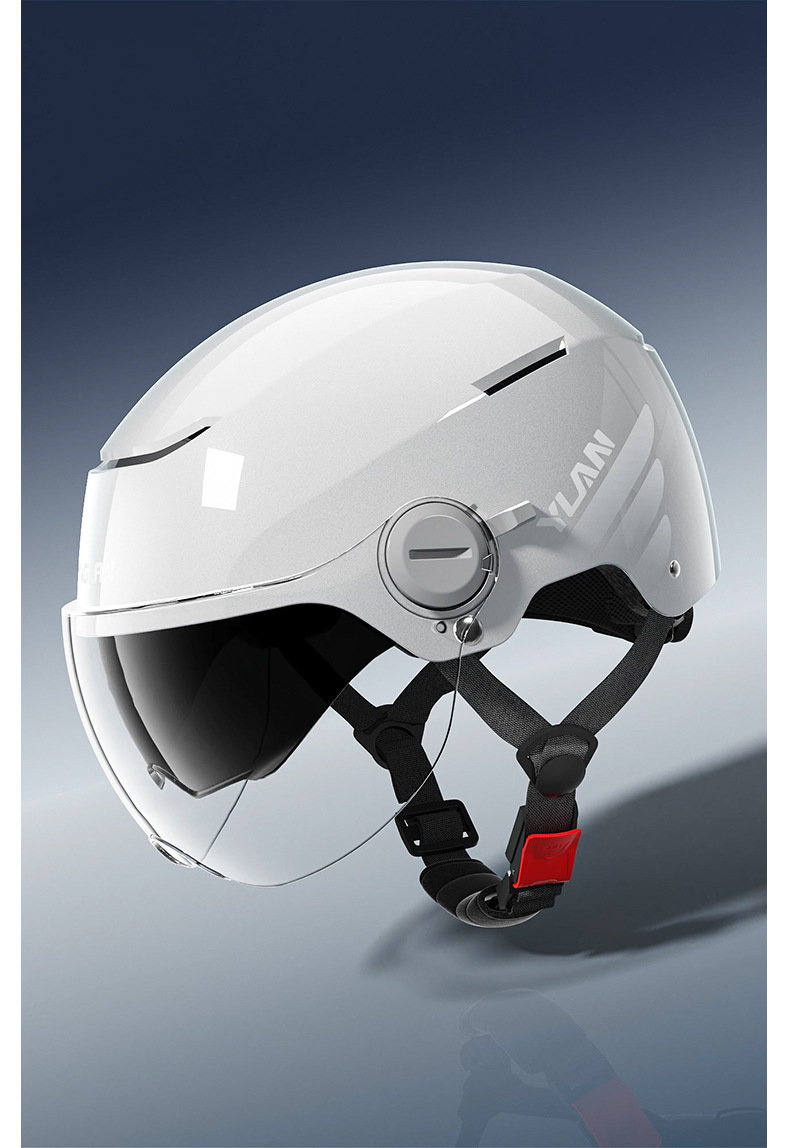Yinglan Helmet Men's Electric Vehicle 3C Certified Summer Sun Protection Lightweight Double Mirror Women's Half Helmet Safety Motorcycle Cap
