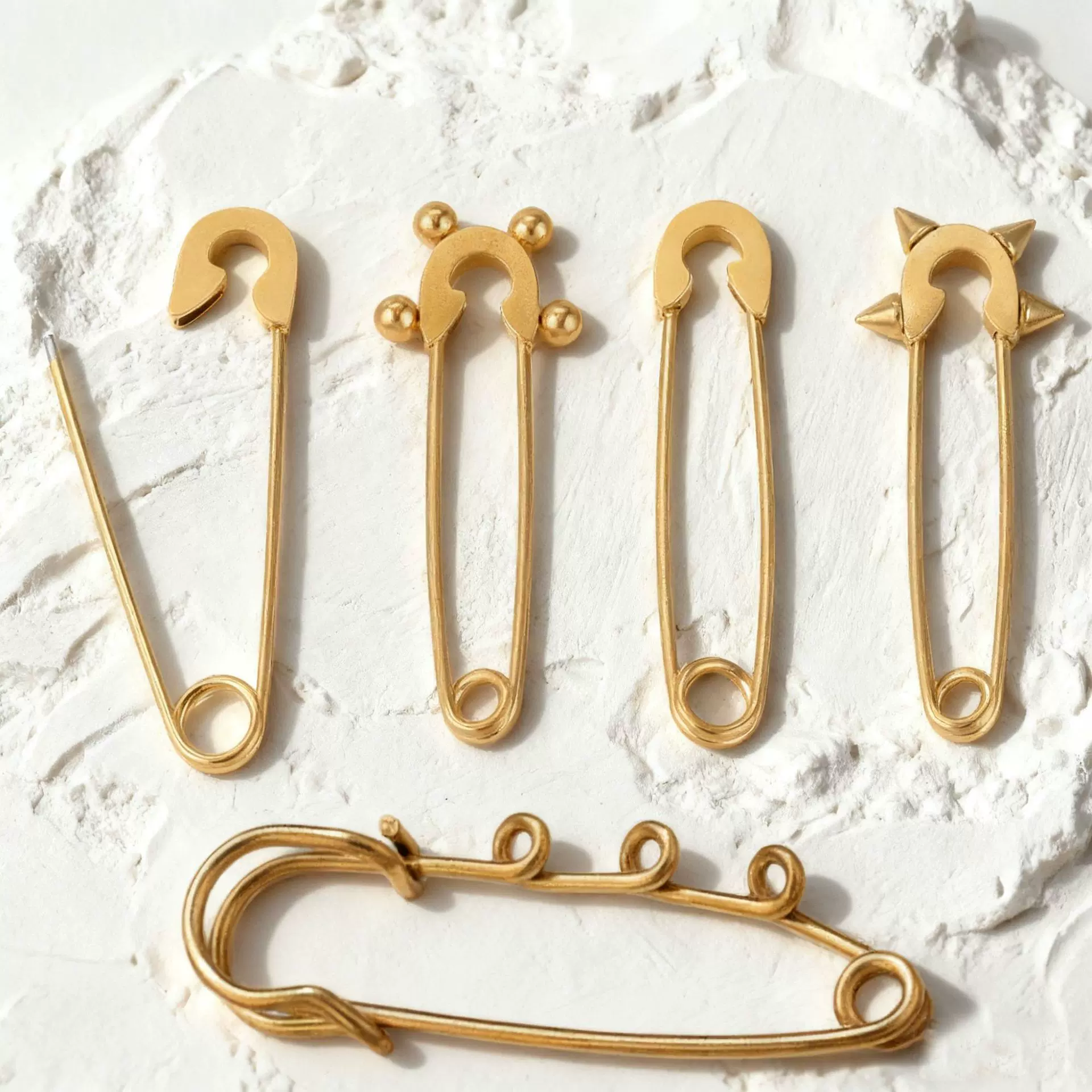 不锈钢简约胸针手工箱包服饰胸徽别针保险针 diy饰品配件胸针配件