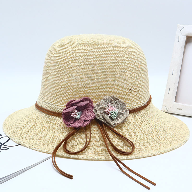 Nuevo sombrero de paja para mujer, sombrero de playa junto al mar, sombrero para el sol de verano de moda salvaje, protector solar, sombrero para el sol de protección UV