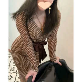 300斤大码胖成熟性感御姐辣妹复古印花系带修身显瘦包臀连衣裙