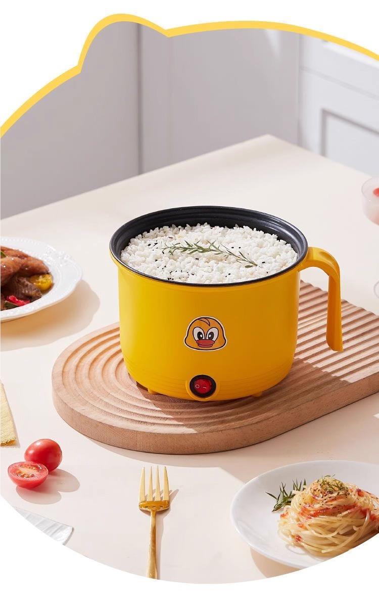 Multifunctional Mini Electric Cooker Steamer and Cooker All in One Non Stick Pot for Dorm Home Use in use