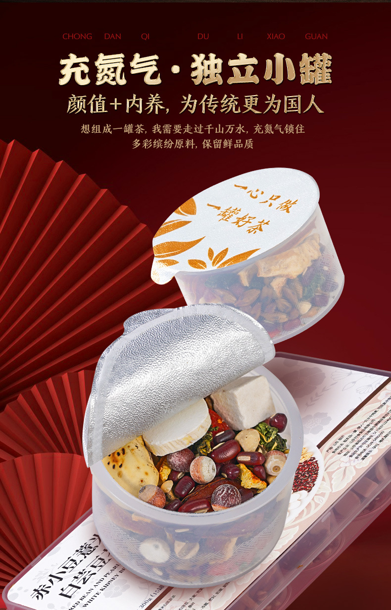 Red Bean Coix Seed White Kidney Bean Tea Chi Xiao Dou Yi Mi 300g Jar Herbal Wellness Blend overview